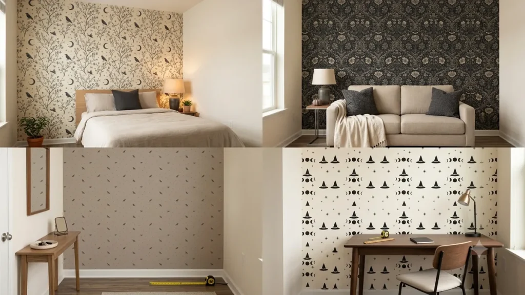 Halloween accent wall ideas for small apartments